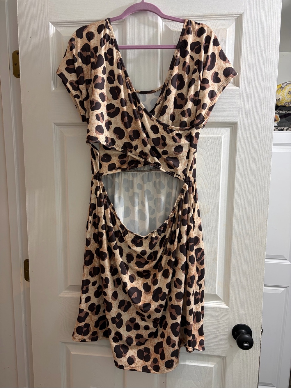 LuLaRoe Beige and Brown Leopard Print Mini Dress